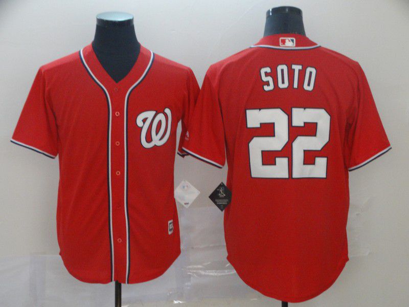 Men Washington Nationals #22 Soto Red Game MLB Jerseys->washington nationals->MLB Jersey